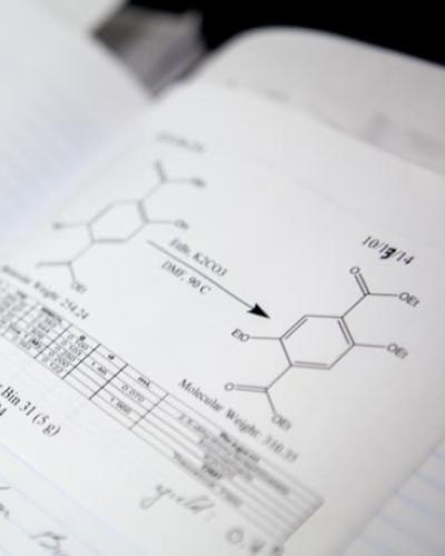 Page of Chemistry Student&#039;s Lab Notebook 